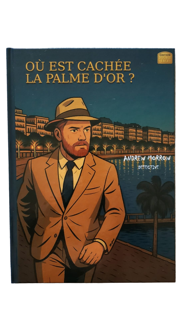 Couverture BD bilingue Où est cachée la Palme d'Or ?