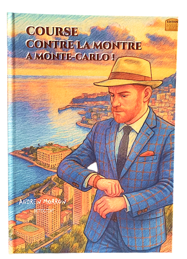 Couverture BD bilingue Course contre la montre à Monte‑Carlo